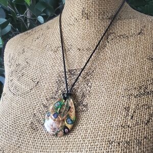 Multicolor Floral Drip Pendant Necklace Elegant